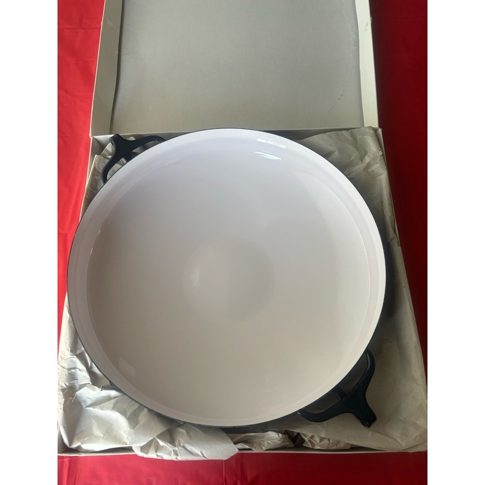 Vintage MCM DANSK Kobenstyle Large Enamel Blue 13 1/2" Paella Pan FRANCE W/ BOX